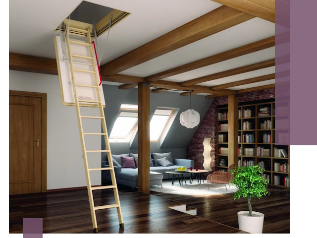 Чердачные лестницы под ключ в Элисте: изготовление и монтаж