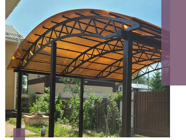 Изготовление навесов под ключ в Элисте из качественных материалов