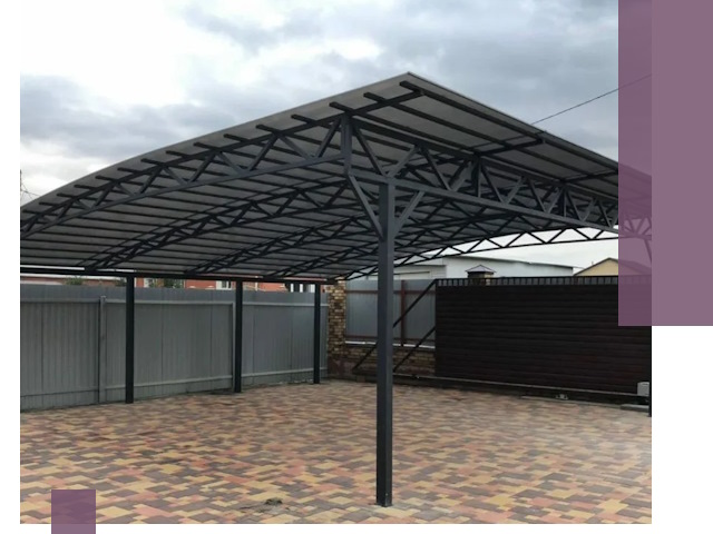 Недорогие навесы под ключ в Элисте — изготовление и монтаж