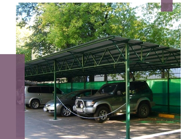 Навесы для парковки в Элисте от 81295 руб. заказать | ПРОЛЁТ-Элс