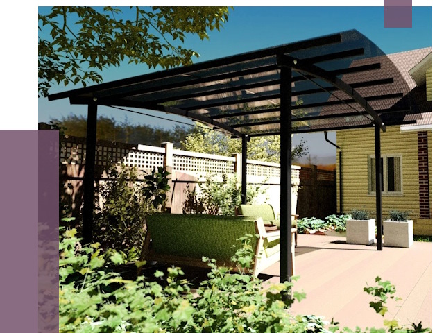 Навесы для террасы в Элисте от 13204 руб. под ключ | ПРОЛЁТ-Элс