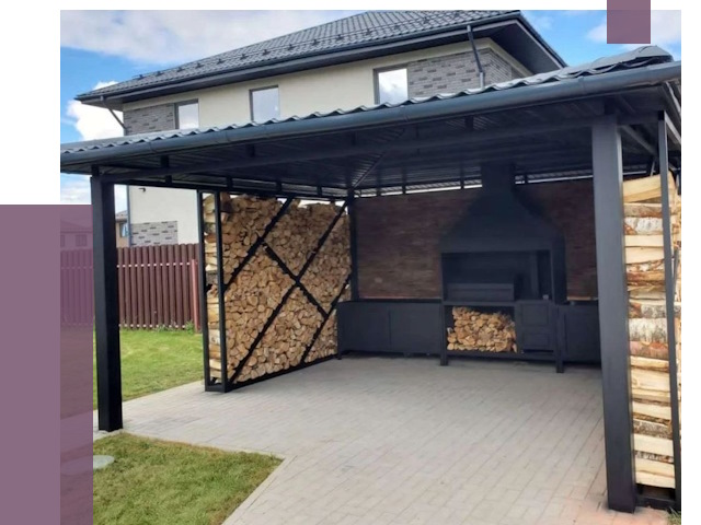 Навесы для барбекю в Элисте от 12893 руб. под ключ | ПРОЛЁТ-Элс