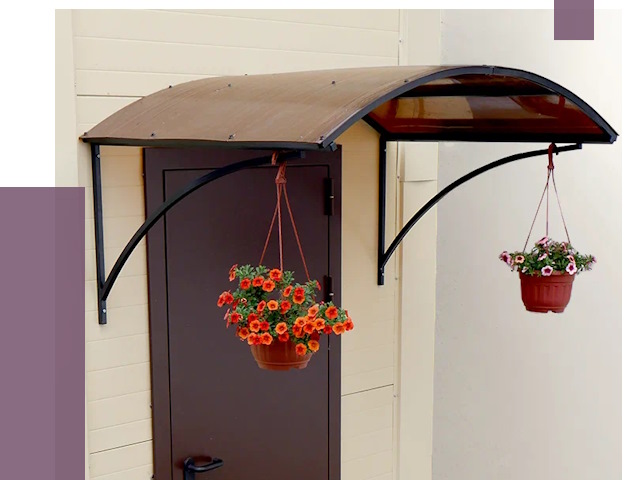 Козырьки над входом в Элисте от 15016 руб.  | ПРОЛЁТ-Элс