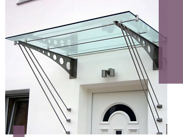 Козырьки над входом под ключ в Элисте — изготовление и монтаж