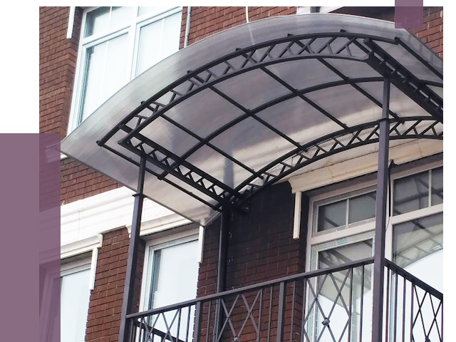 Козырьки над балконом в Элисте от 8751 руб.  | ПРОЛЁТ-Элс