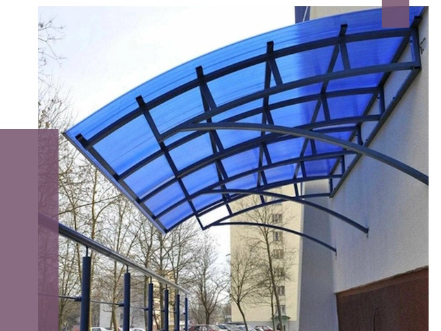 Козырьки из поликарбоната в Элисте от 4350 руб. под ключ | ПРОЛЁТ-Элс