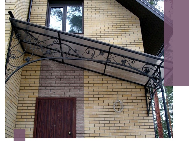 Односкатные козырьки из металла под ключ в Элисте