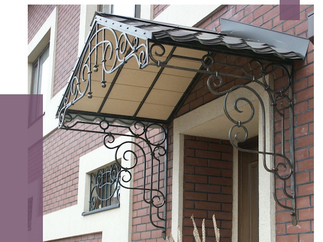 Двускатные козырьки в Элисте под ключ от 12945 руб.