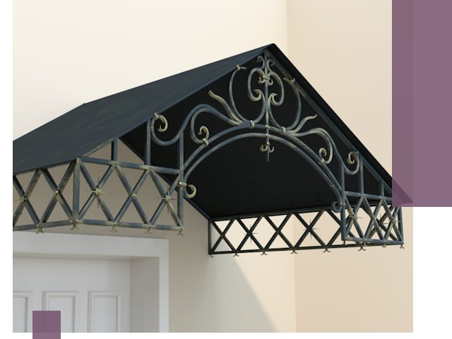 Двускатные металлические козырьки под ключ в Элисте