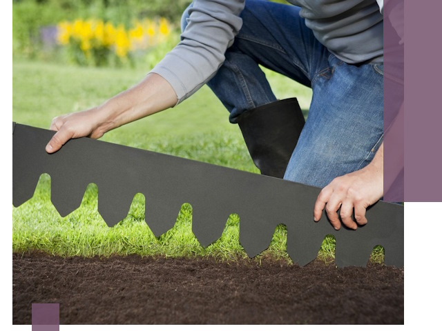 Металлические бордюры для газона в Элисте — изготовление и монтаж